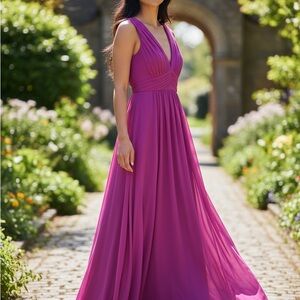 Lulu's Vibrant Pink Maxi Dress